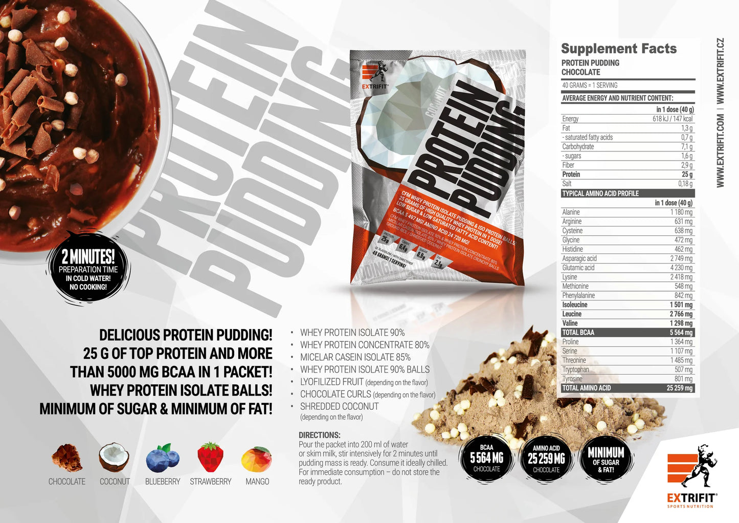 EXTRIFIT PROTEIN ISOLATE PUDDING 10 VNT PO 40 G.