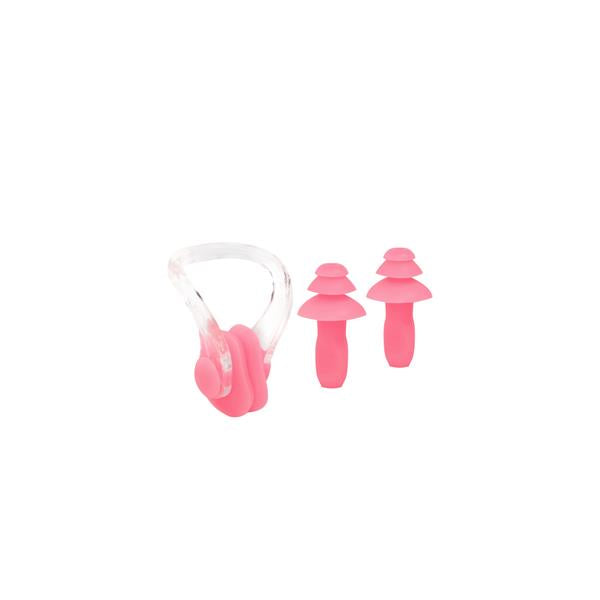 NQAW30 PINK SILICONE SWIMMING SET EAR AND NOSE PLUGS NILS AQUA