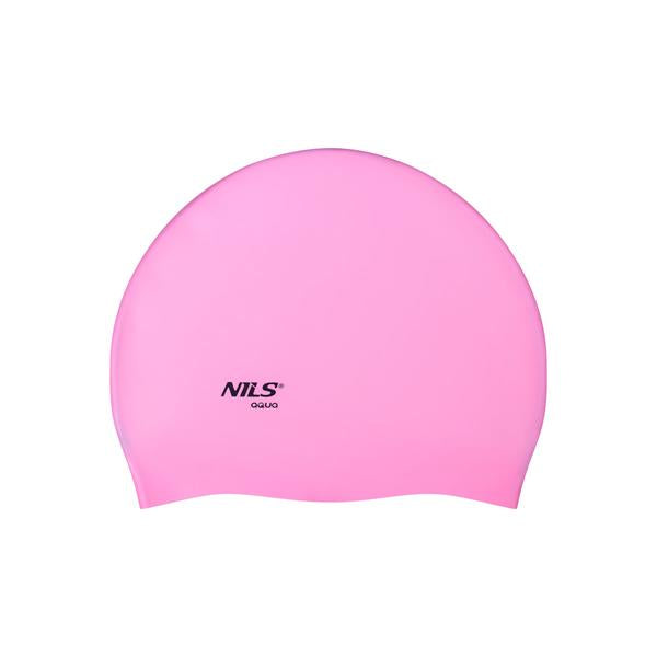 NQC SOLID COLOR PK02 LIGHT PINK SILICONE SWIMMING CAP NILS AQUA