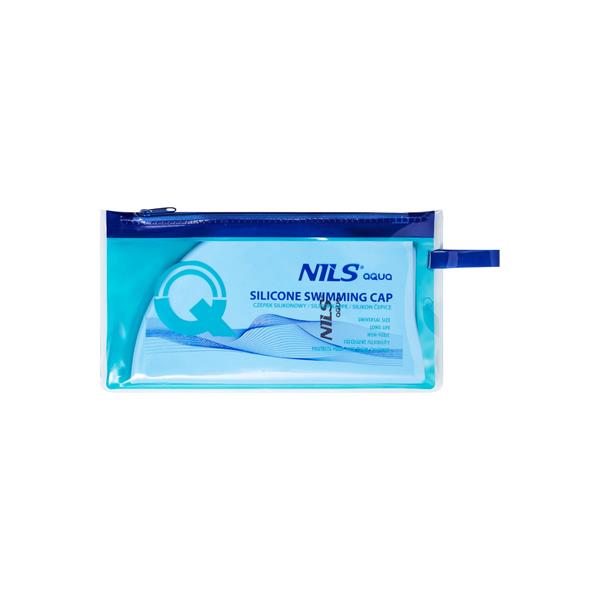 NQC SOLID COLOR BL01 LIGHT BLUE SILICONE SWIMMING CAP NILS AQUA