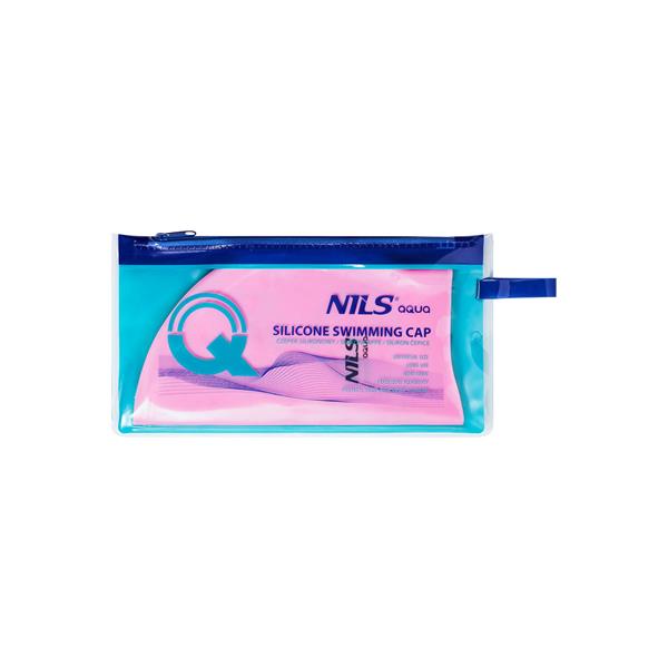 NQC SOLID COLOR PK02 LIGHT PINK SILICONE SWIMMING CAP NILS AQUA