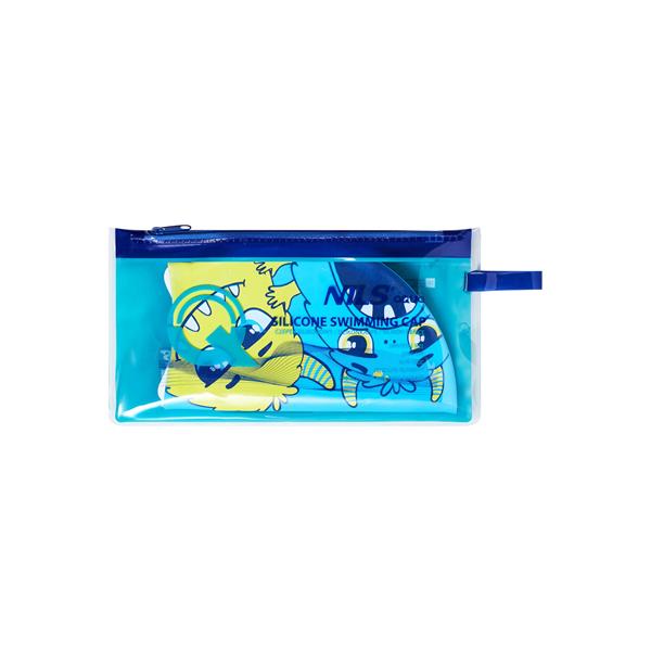 NQC MONSTER BLUE KIDS SWIMMING CAP NILS AQUA