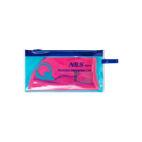 NQC SOLID COLOR PK01 PINK SILICONE SWIMMING CAP NILS AQUA