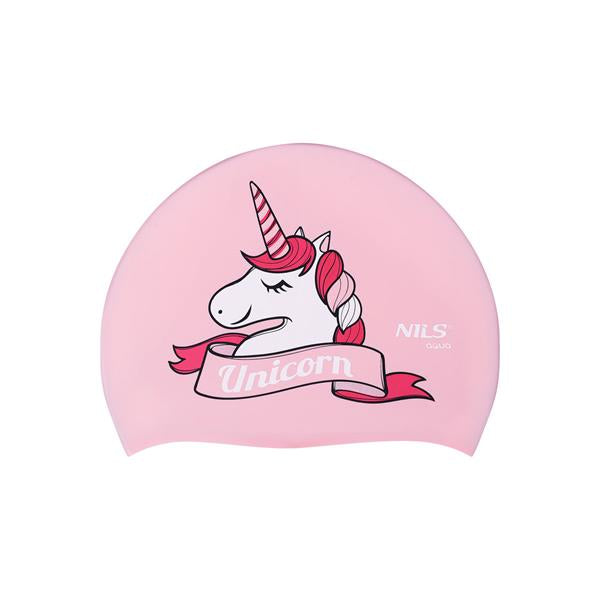 NQC UNICORN PINK KIDS SWIMMING CAP NILS AQUA