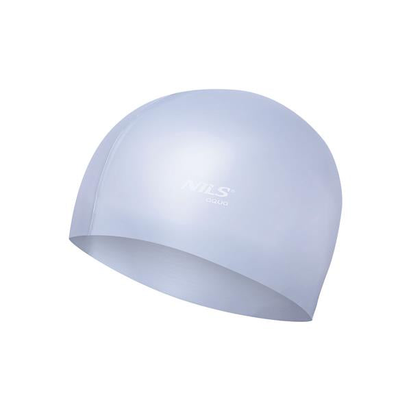 NQC SOLID COLOR SL01 GRAY SILICONE SWIMMING CAP NILS AQUA