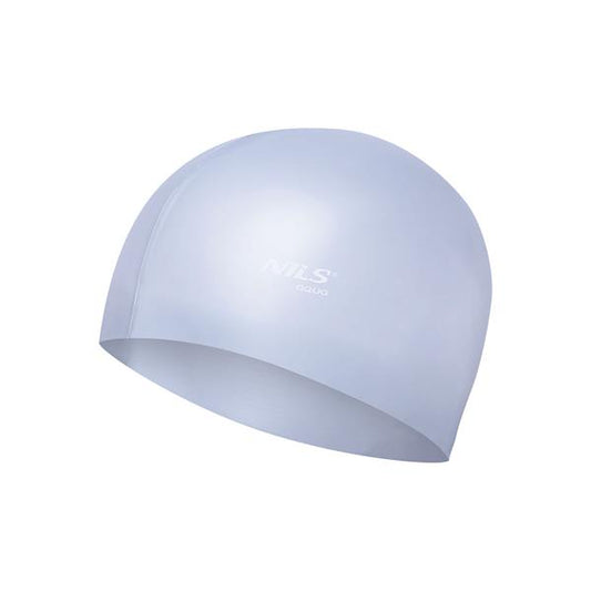 NQC SOLID COLOR SL01 GRAY SILICONE SWIMMING CAP NILS AQUA