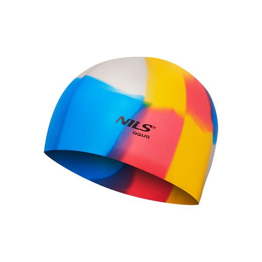 NQC MULTICOLOR M10 SILICONE SWIMMING CAP NILS AQUA