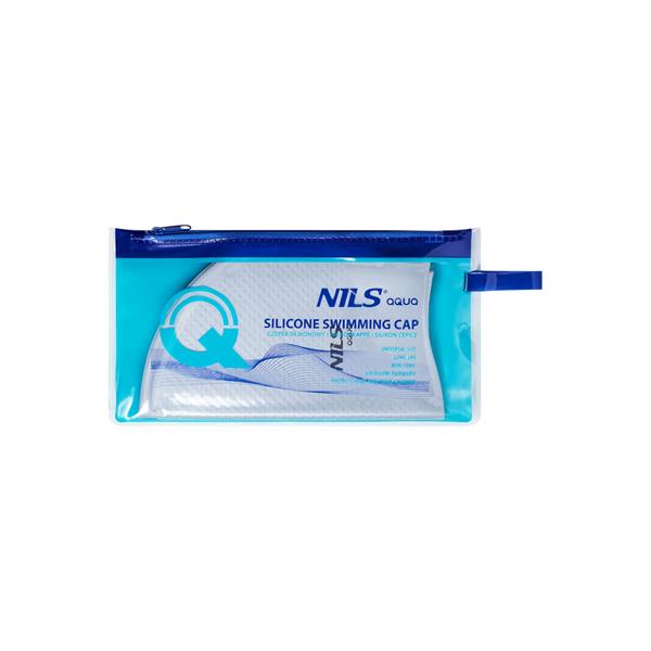 NQC SOLID COLOR GRAY SILICONE SWIMMING CAP FOR LONG HAIR NILS AQUA