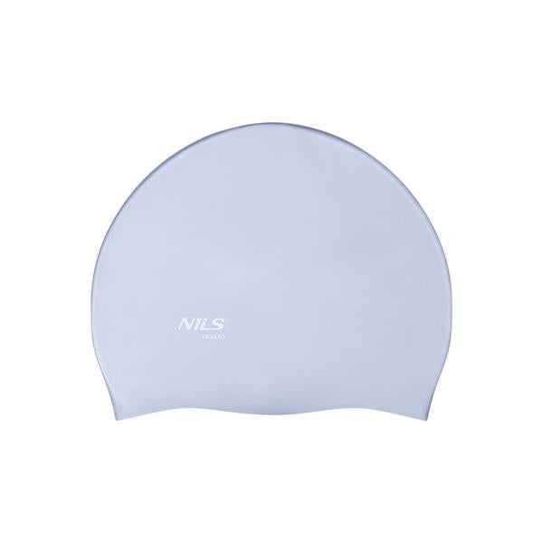 NQC SOLID COLOR SL01 GRAY SILICONE SWIMMING CAP NILS AQUA