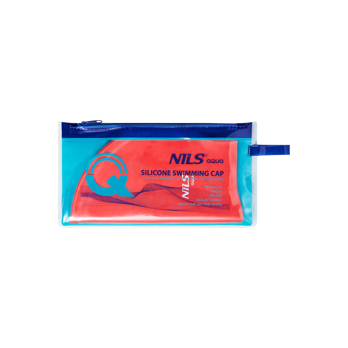 NQC SOLID COLOR RD01 RED SILICONE SWIMMING CAP NILS AQUA